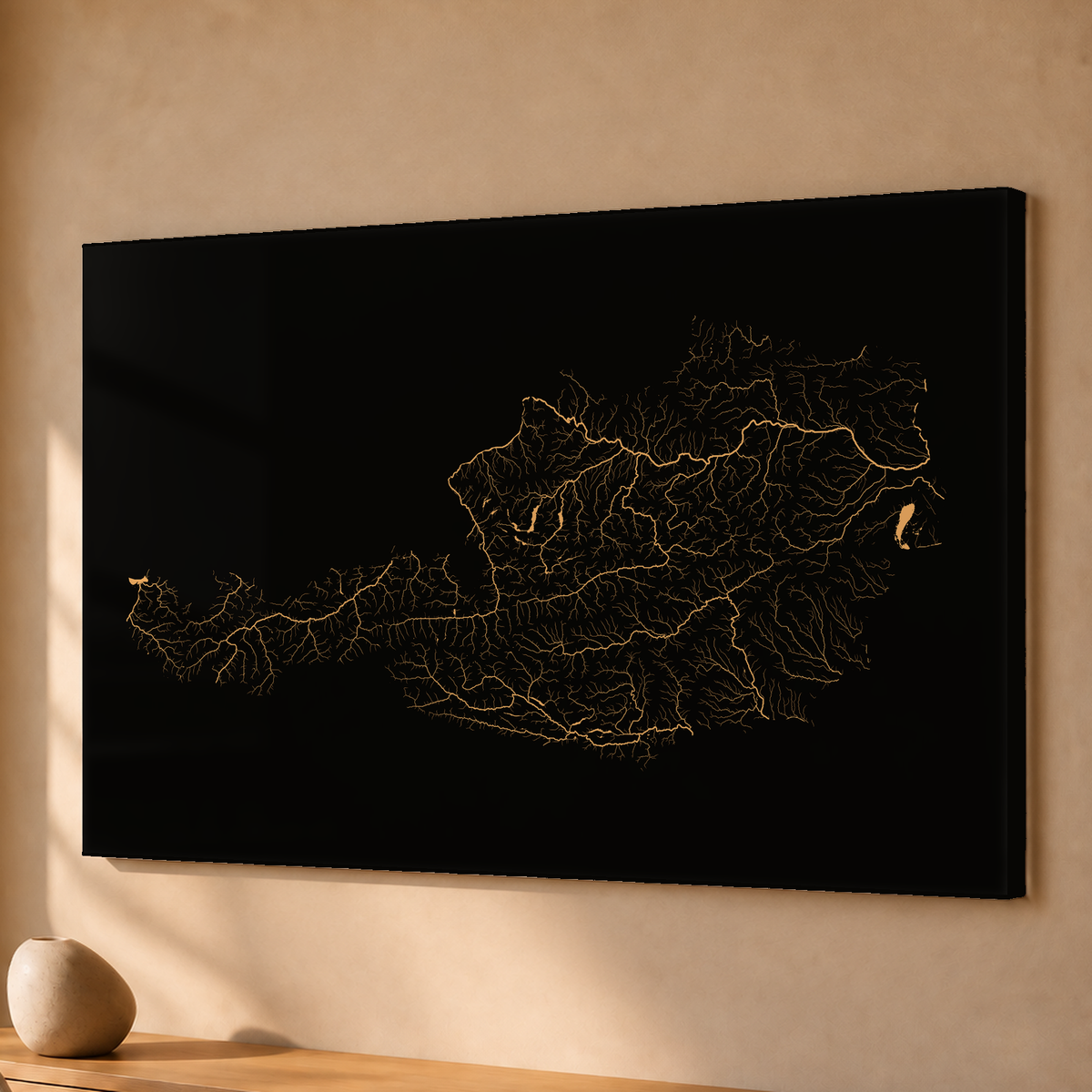 Beautiful Rivers — Áustria — Cobre, Acrílico · 40 × 60 cm, Sem margem
