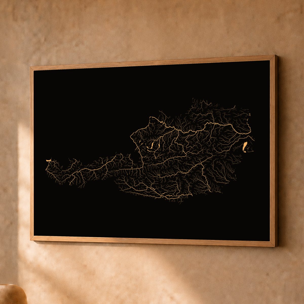 Beautiful Rivers — Áustria — Cobre, Fine art emoldurado · 30 × 40 cm, Natural · Sem margem