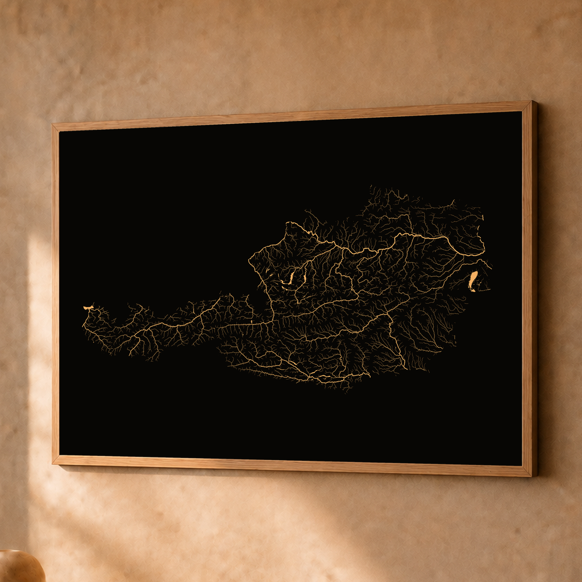 Beautiful Rivers — Áustria — Cobre, Fine art emoldurado · 45 × 60 cm, Natural · Sem margem