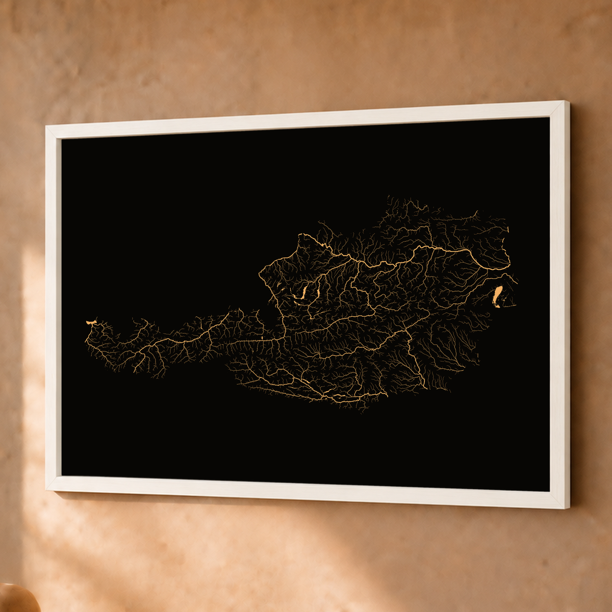 Beautiful Rivers — Áustria — Cobre, Fine art emoldurado · 45 × 60 cm, Branco · Sem margem