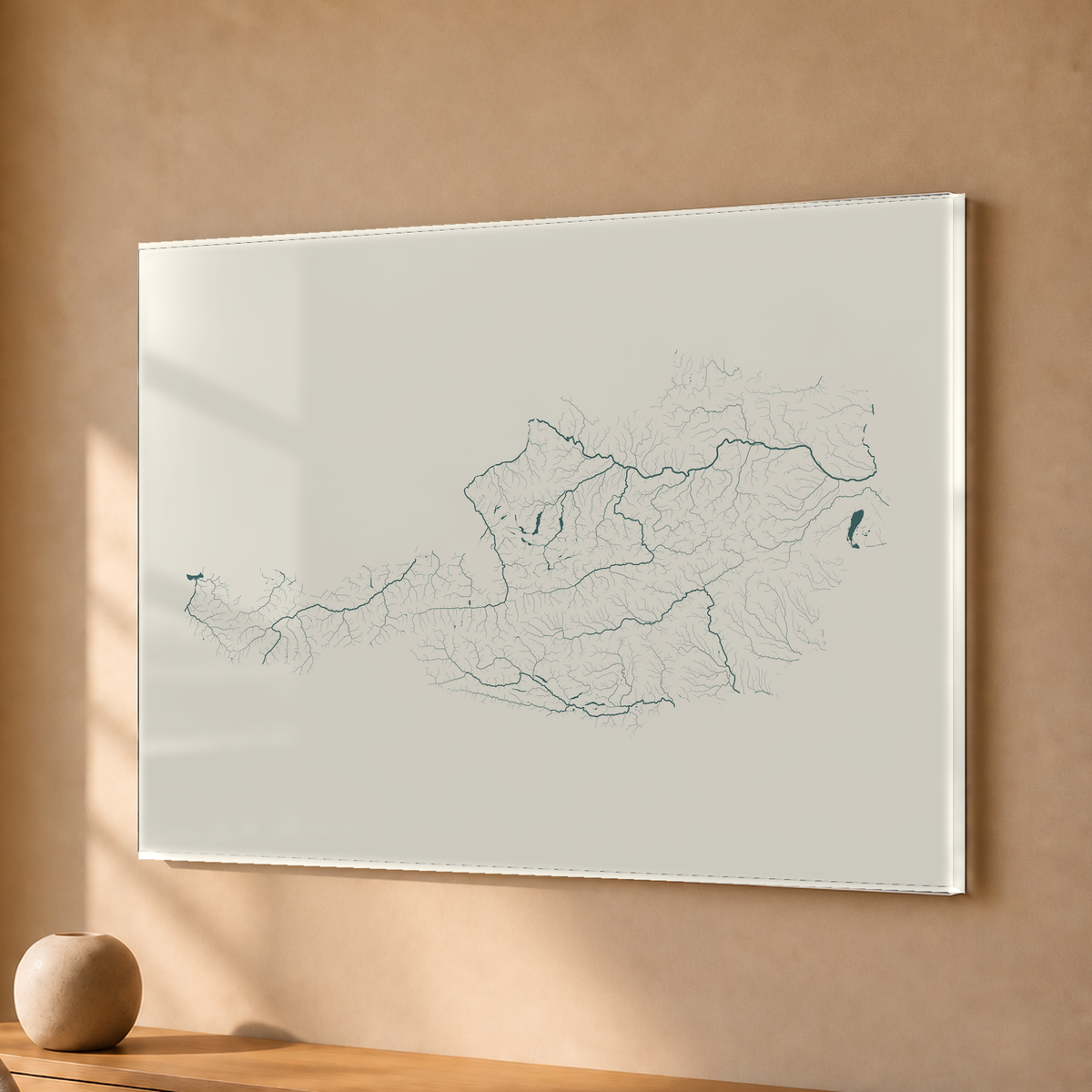 Beautiful Rivers — Áustria — Natural e luminosa, Acrílico · 30 × 40 cm, Sem margem