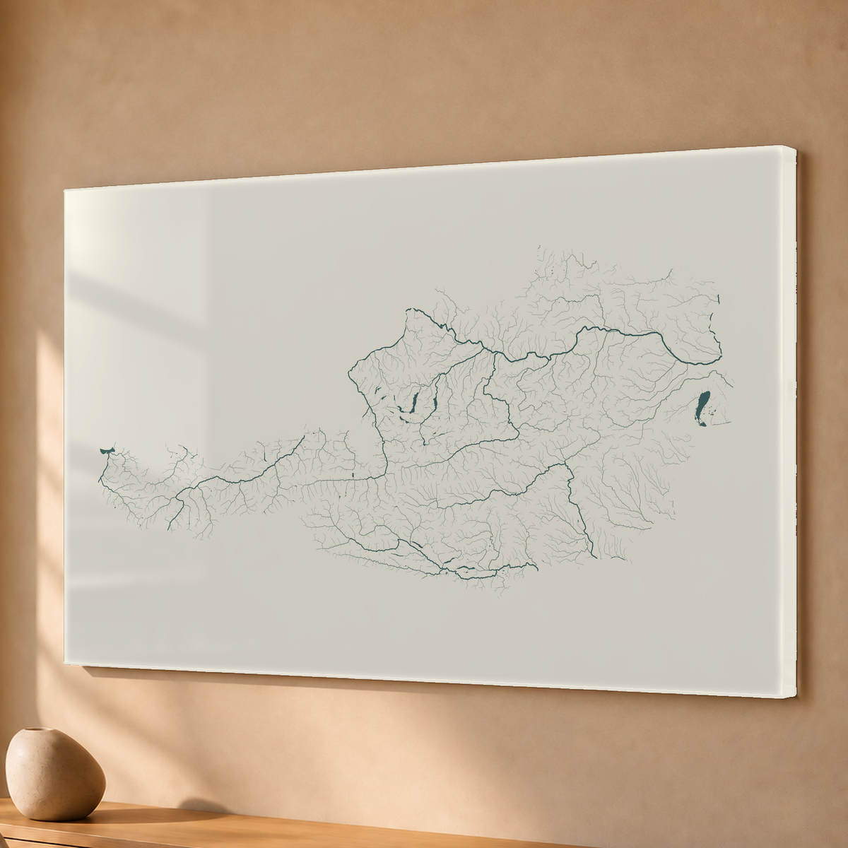 Beautiful Rivers — Áustria — Natural e luminosa, Acrílico · 40 × 60 cm, Sem margem