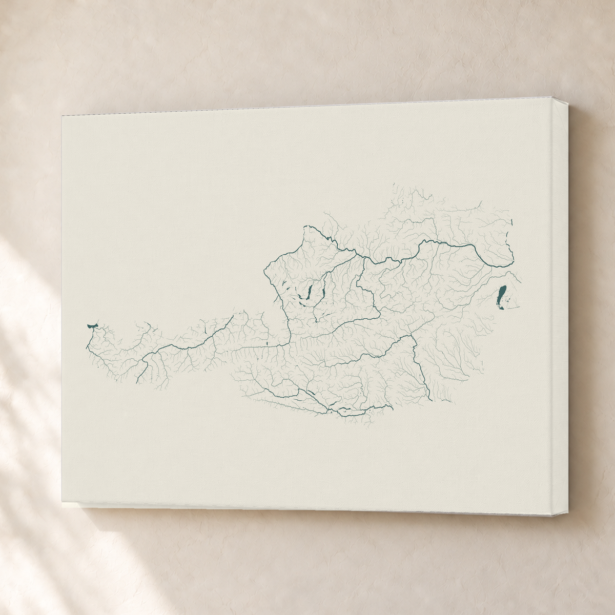 Beautiful Rivers — Áustria — Natural e luminosa, Canvas · 30 × 40 cm, Sem margem