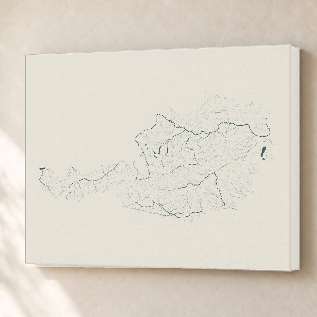 Beautiful Rivers — Áustria — Natural e luminosa, Canvas · 60 × 80 cm, Sem margem