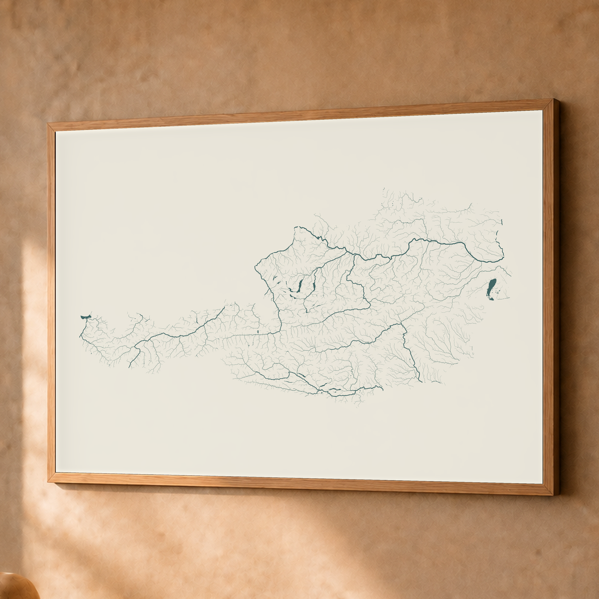 Beautiful Rivers — Áustria — Natural e luminosa, Fine art emoldurado · 60 × 80 cm, Natural · Sem margem