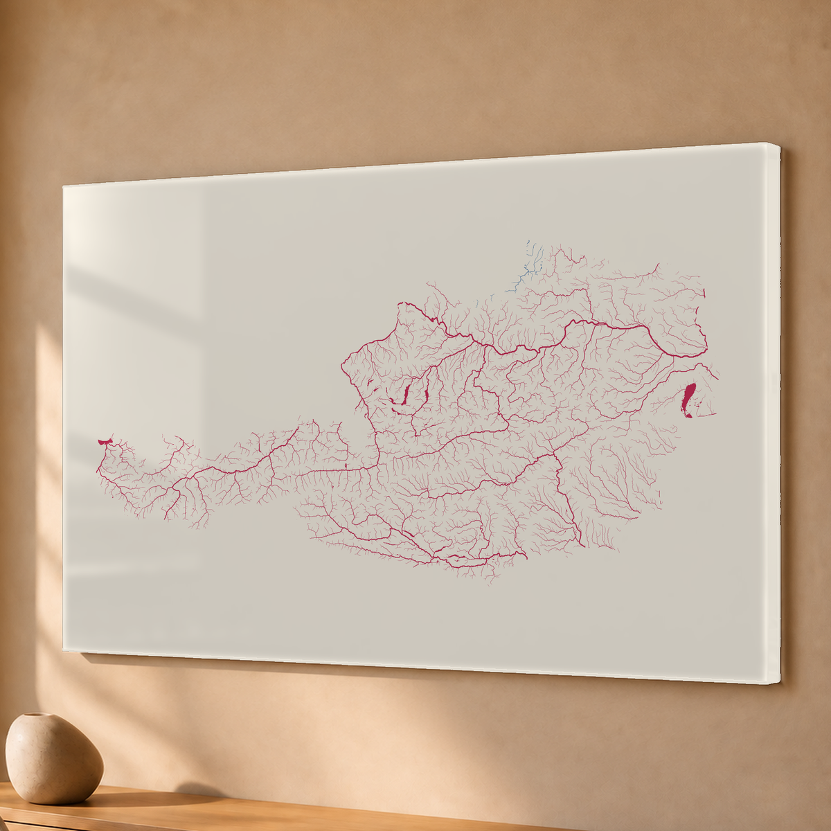 Beautiful Rivers — Áustria — Risografia, Acrílico · 40 × 60 cm, Sem margem