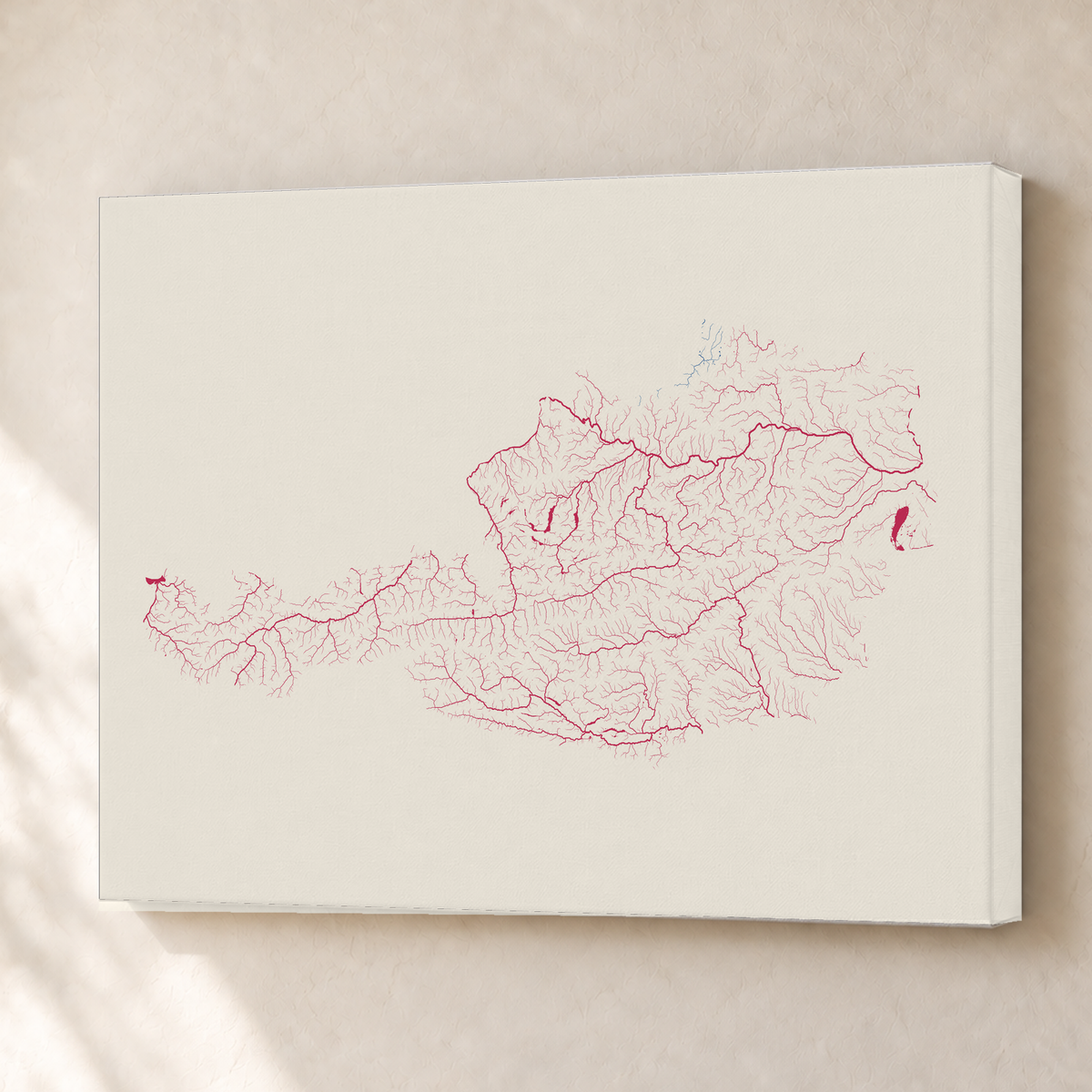 Beautiful Rivers — Áustria — Risografia, Canvas · 45 × 60 cm, Sem margem