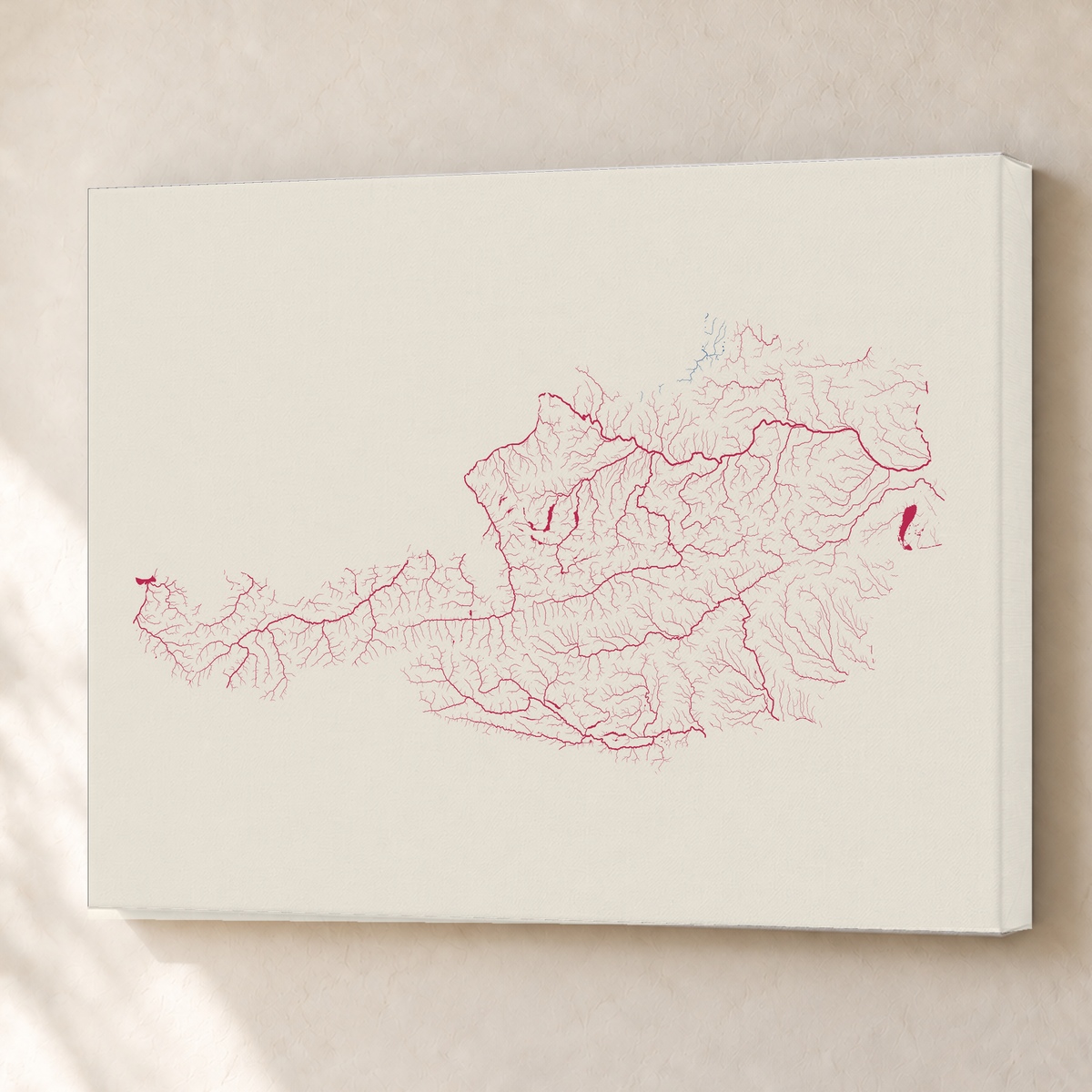 Beautiful Rivers — Áustria — Risografia, Canvas · 60 × 80 cm, Sem margem