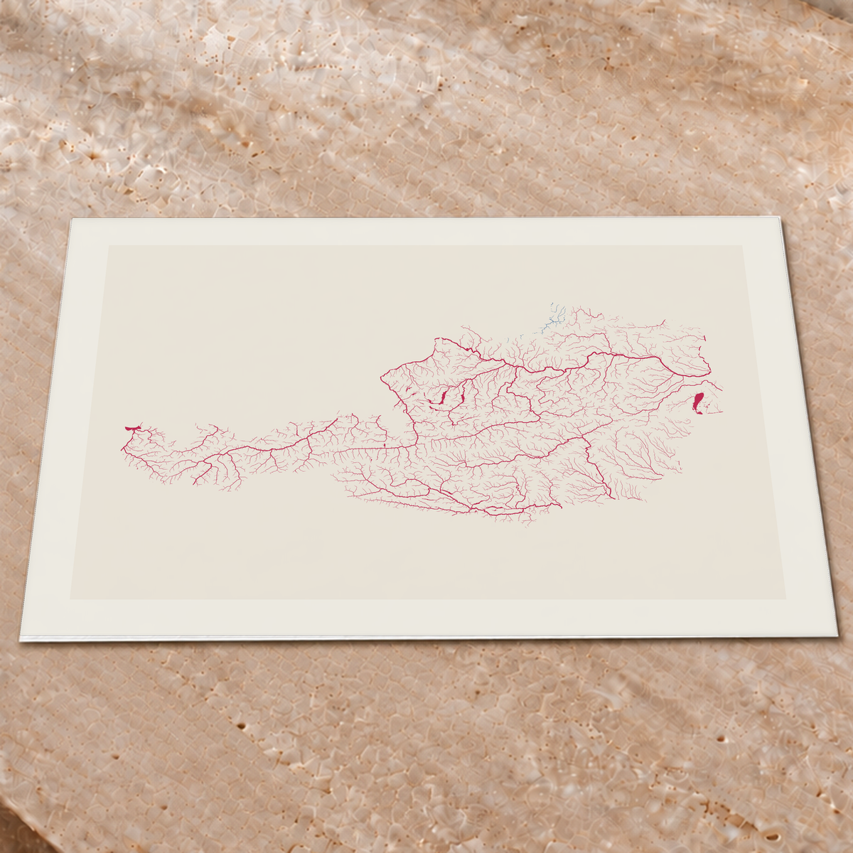 Beautiful Rivers — Áustria — Risografia, Impressão fine art · 60 × 80 cm, Margem branca