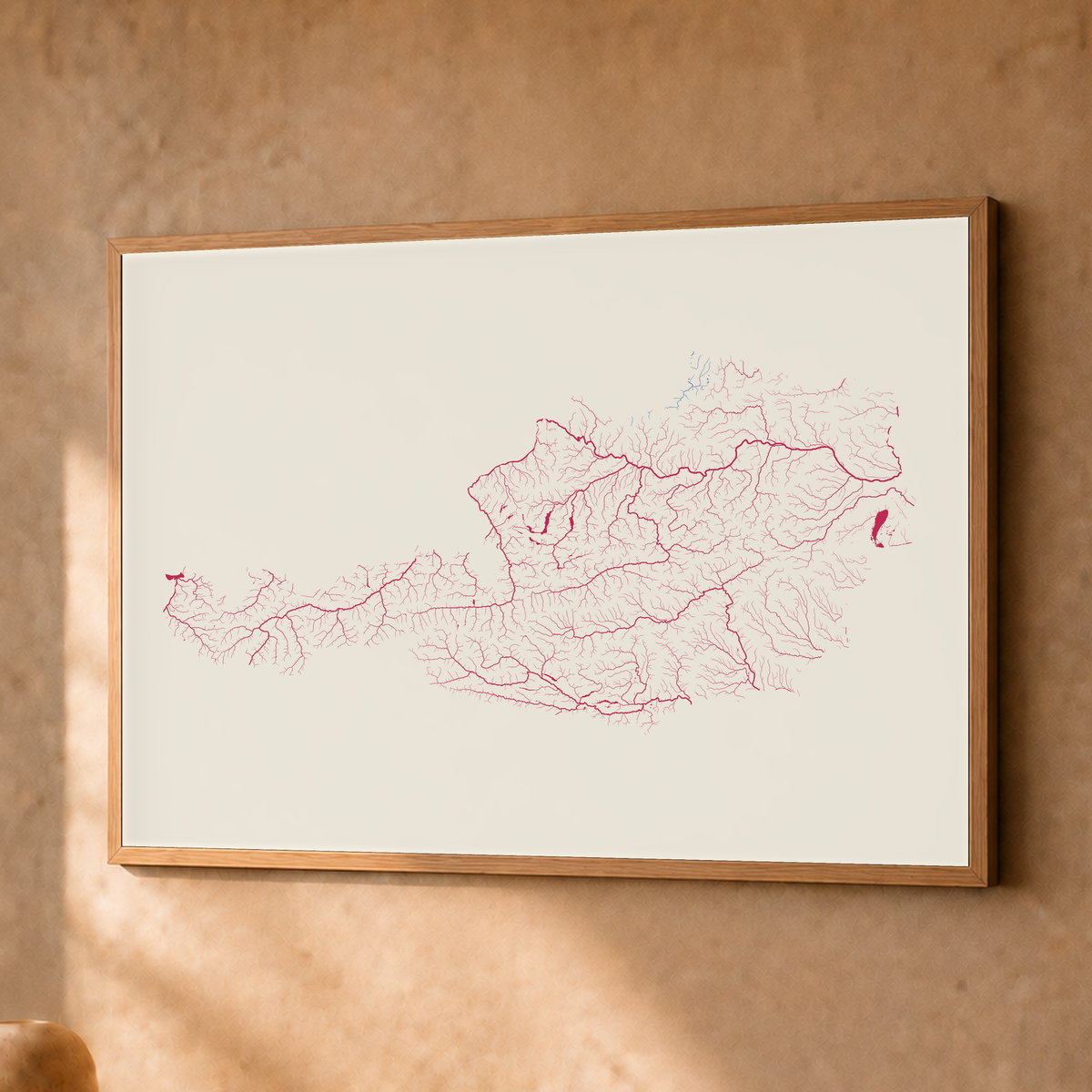 Beautiful Rivers — Áustria — Risografia, Fine art emoldurado · 30 × 40 cm, Natural · Sem margem