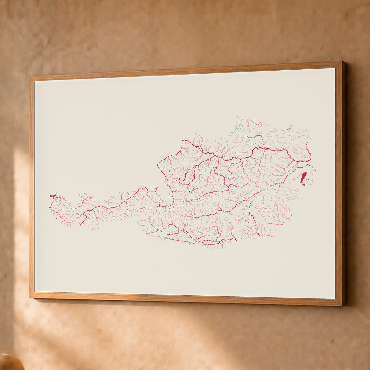 Beautiful Rivers — Áustria — Risografia, Fine art emoldurado · 60 × 80 cm, Natural · Sem margem