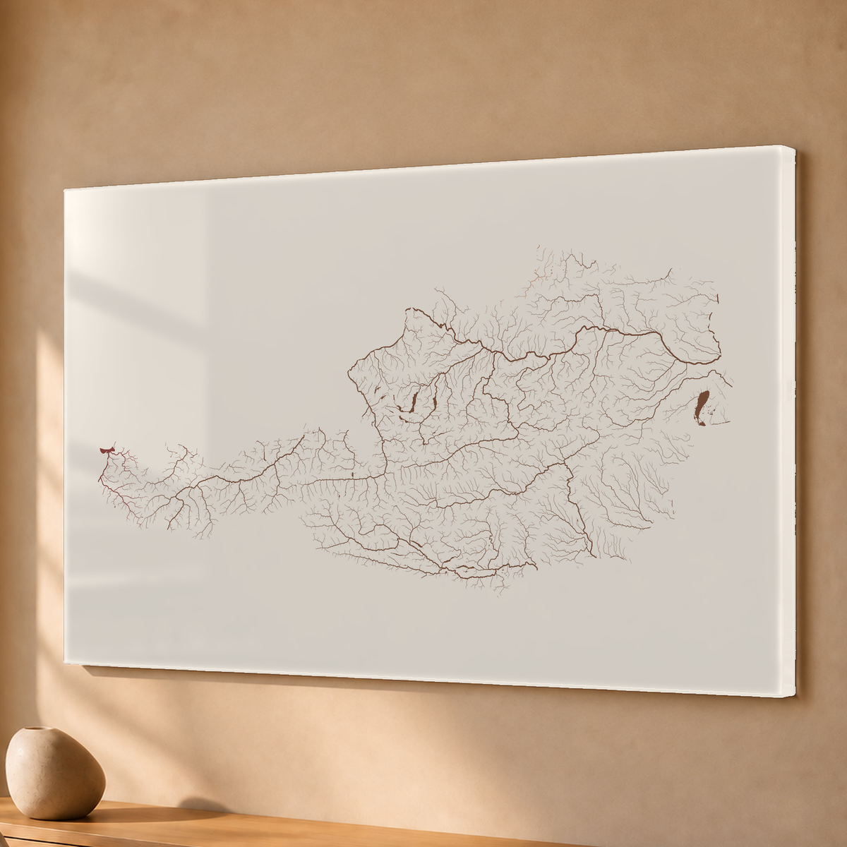 Beautiful Rivers — Áustria — Terracota e areia, Acrílico · 40 × 60 cm, Sem margem