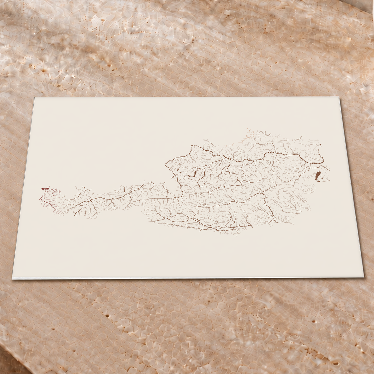 Beautiful Rivers — Áustria — Terracota e areia, Impressão fine art · 45 × 60 cm, Sem margem