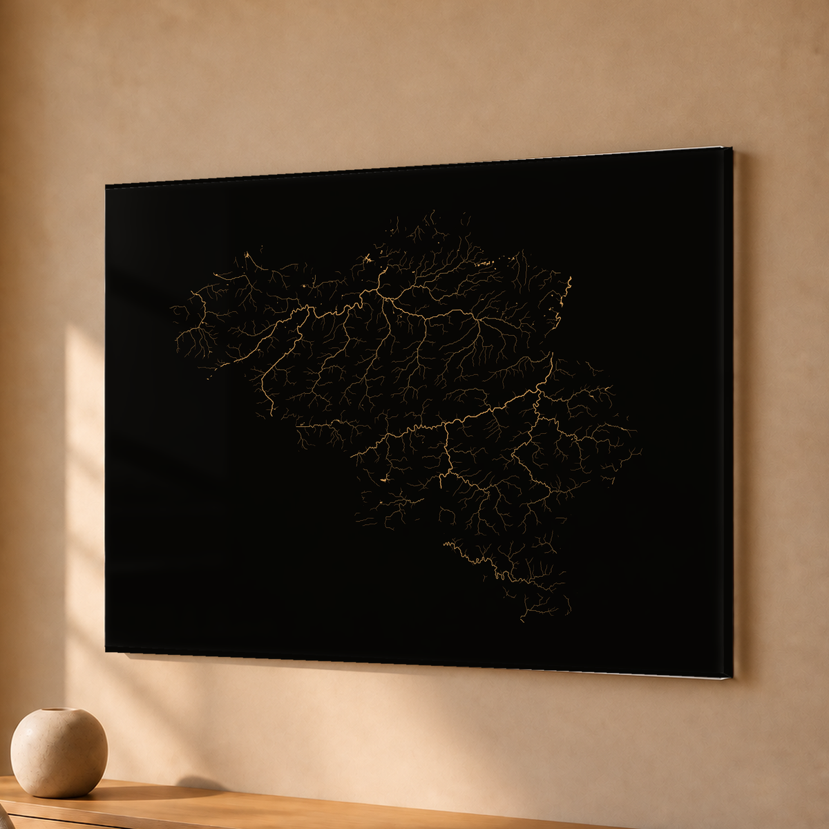 Beautiful Rivers — Bélgica — Cobre, Acrílico · 30 × 40 cm, Sem margem