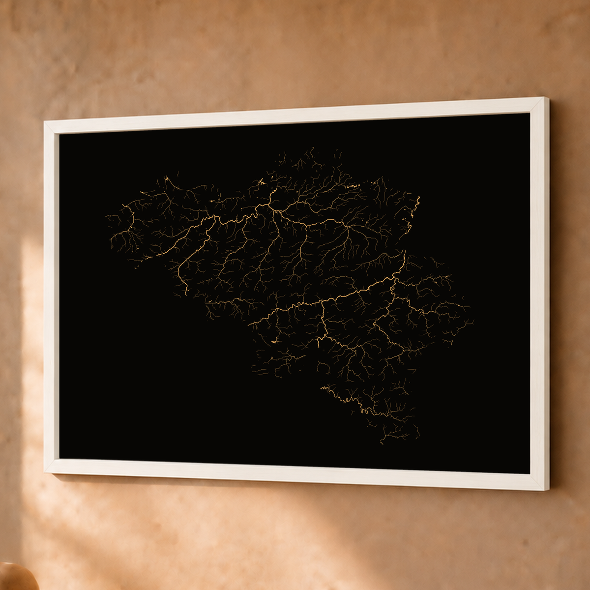 Beautiful Rivers — Bélgica — Cobre, Fine art emoldurado · 45 × 60 cm, Branco · Sem margem
