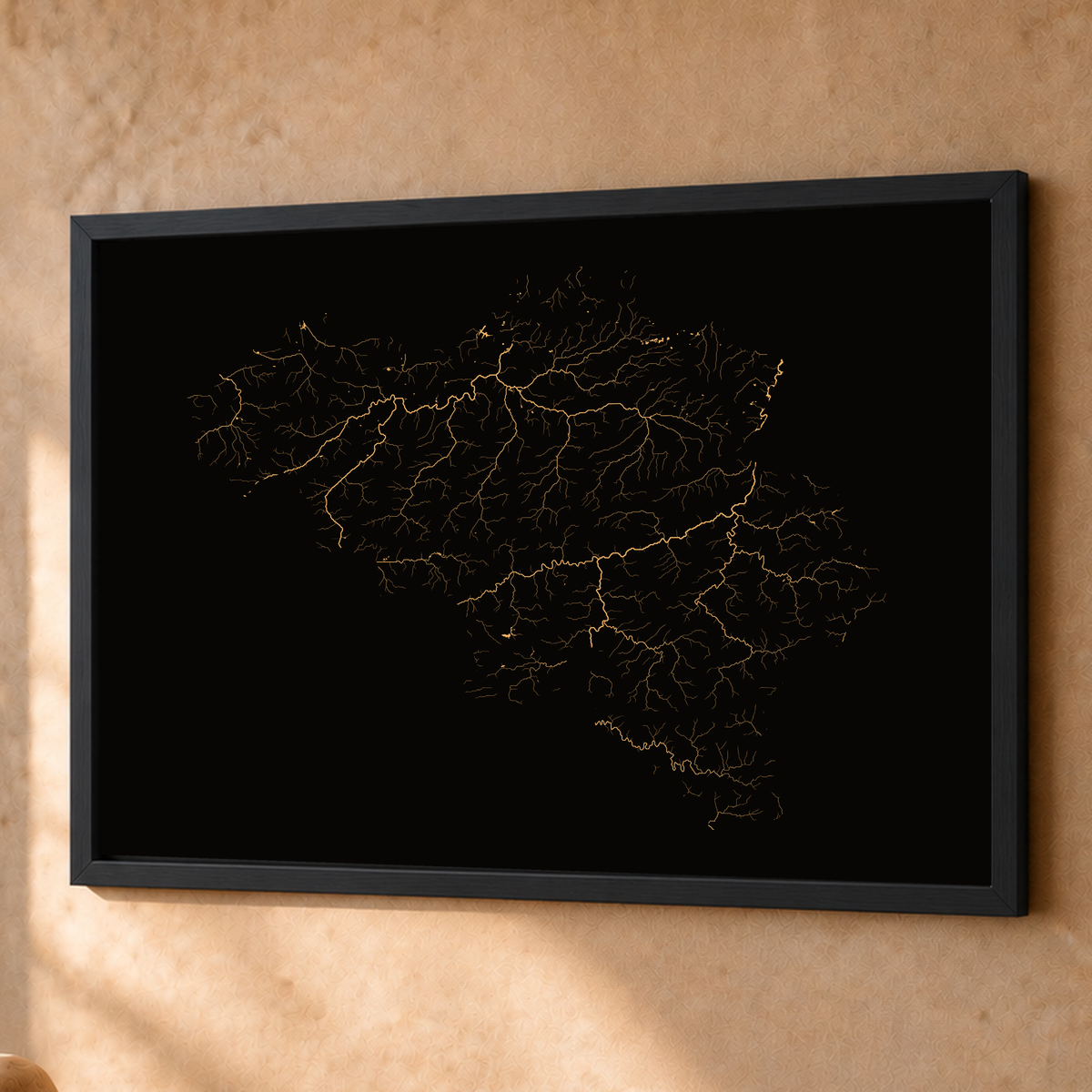 Beautiful Rivers — Bélgica — Cobre, Fine art emoldurado · 60 × 80 cm, Preto · Sem margem