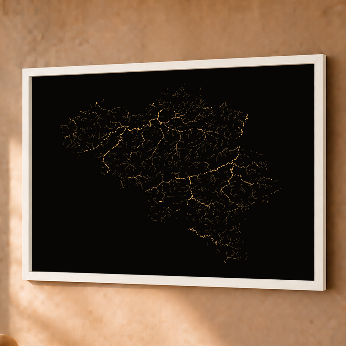 Beautiful Rivers — Bélgica — Cobre, Fine art emoldurado · 60 × 80 cm, Branco · Sem margem