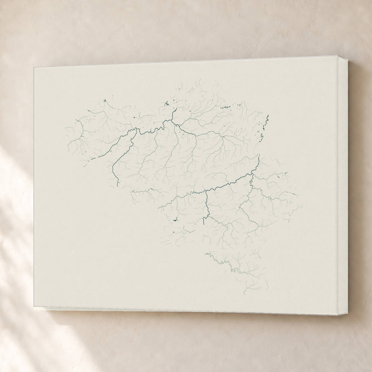 Beautiful Rivers — Bélgica — Natural e luminosa, Canvas · 45 × 60 cm, Sem margem