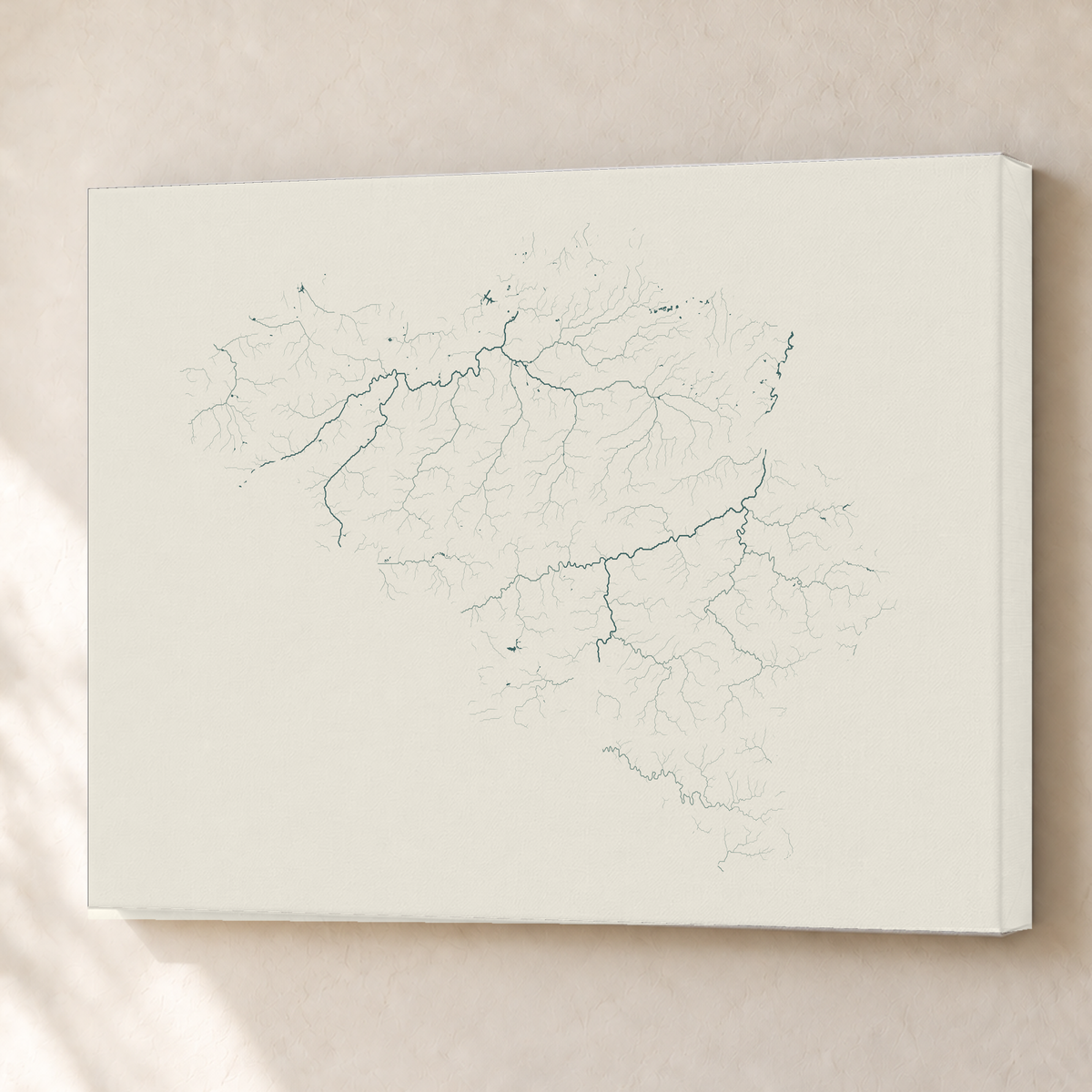 Beautiful Rivers — Bélgica — Natural e luminosa, Canvas · 60 × 80 cm, Sem margem
