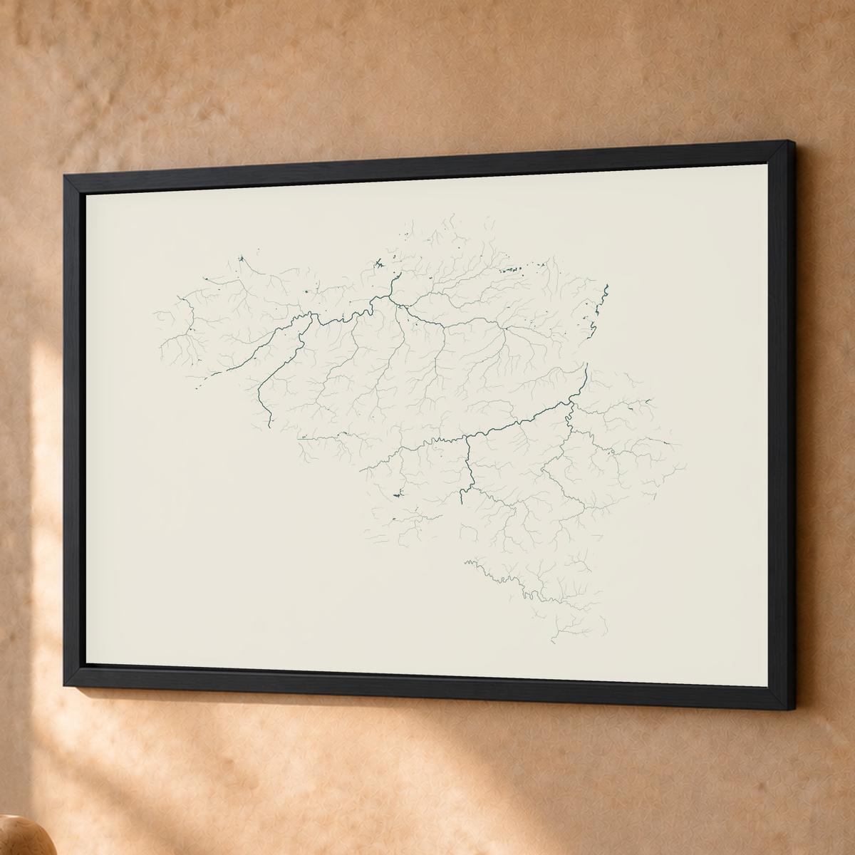 Beautiful Rivers — Bélgica — Natural e luminosa, Fine art emoldurado · 45 × 60 cm, Preto · Sem margem