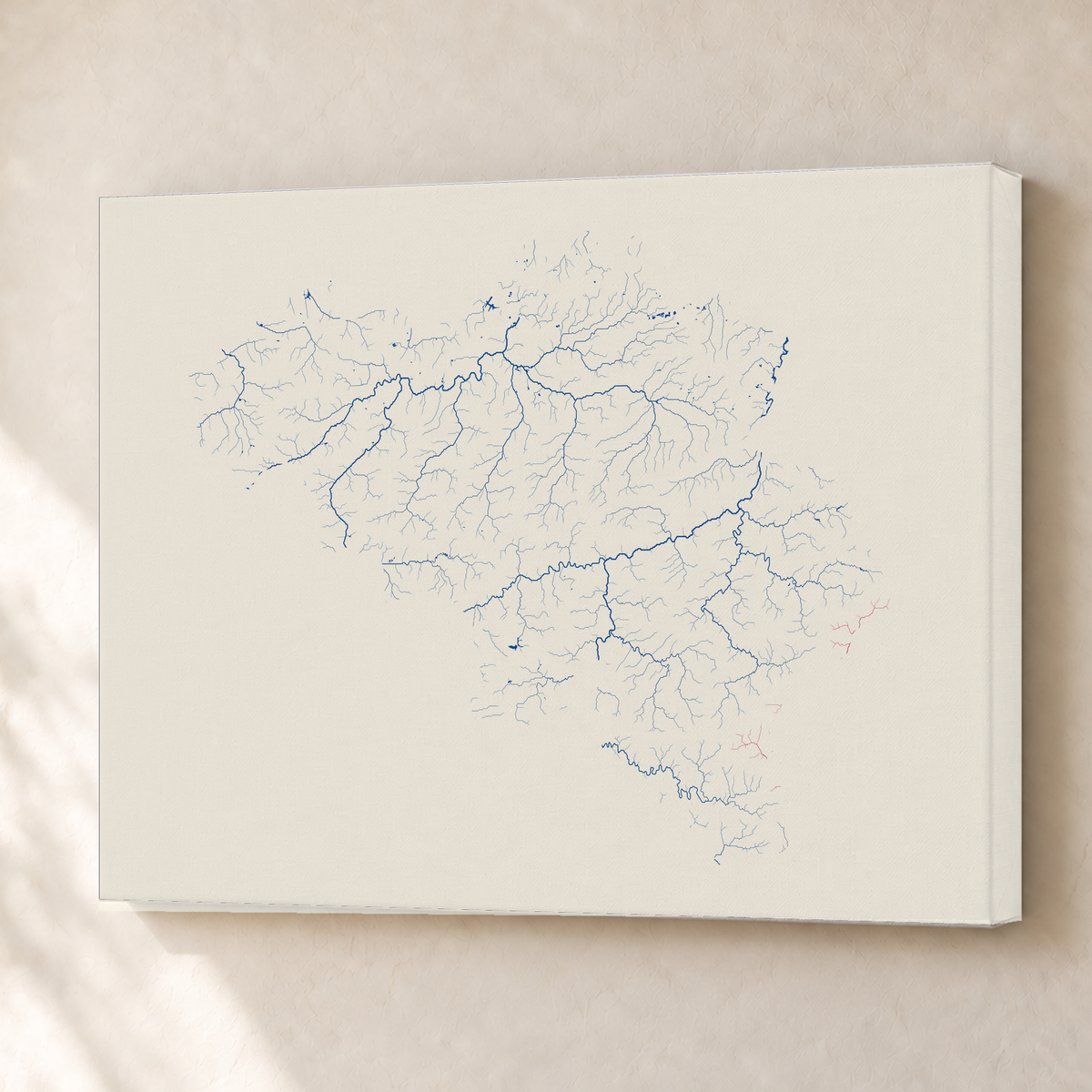 Beautiful Rivers — Bélgica — Risografia, Canvas · 45 × 60 cm, Sem margem