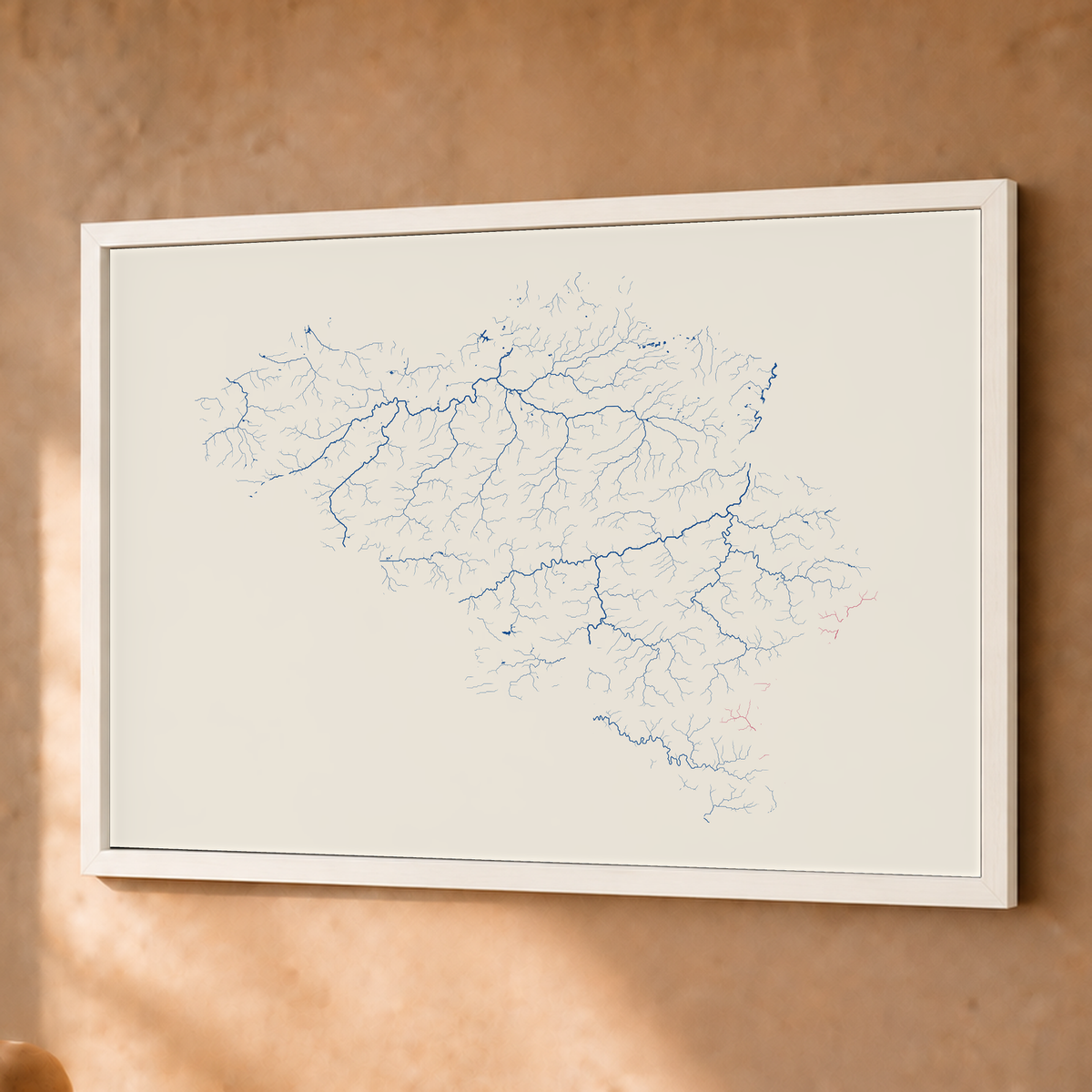 Beautiful Rivers — Bélgica — Risografia, Fine art emoldurado · 45 × 60 cm, Branco · Sem margem