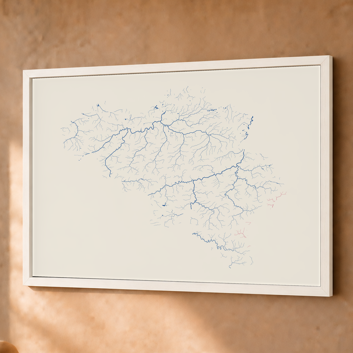 Beautiful Rivers — Bélgica — Risografia, Fine art emoldurado · 60 × 80 cm, Branco · Sem margem