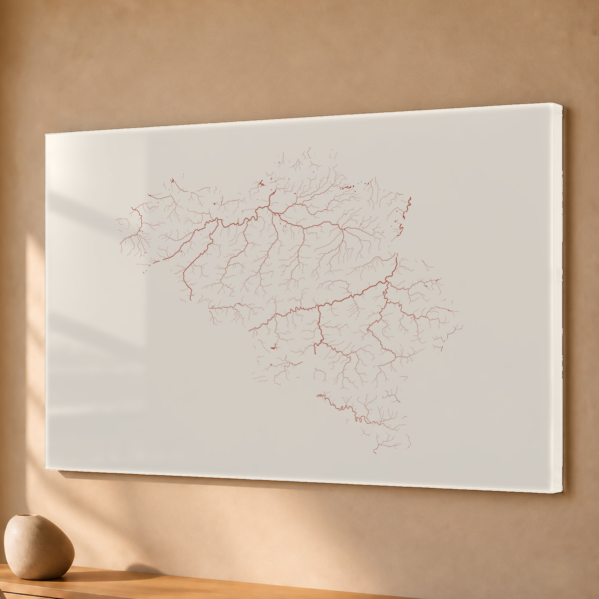 Beautiful Rivers — Bélgica — Terracota e areia, Acrílico · 40 × 60 cm, Sem margem