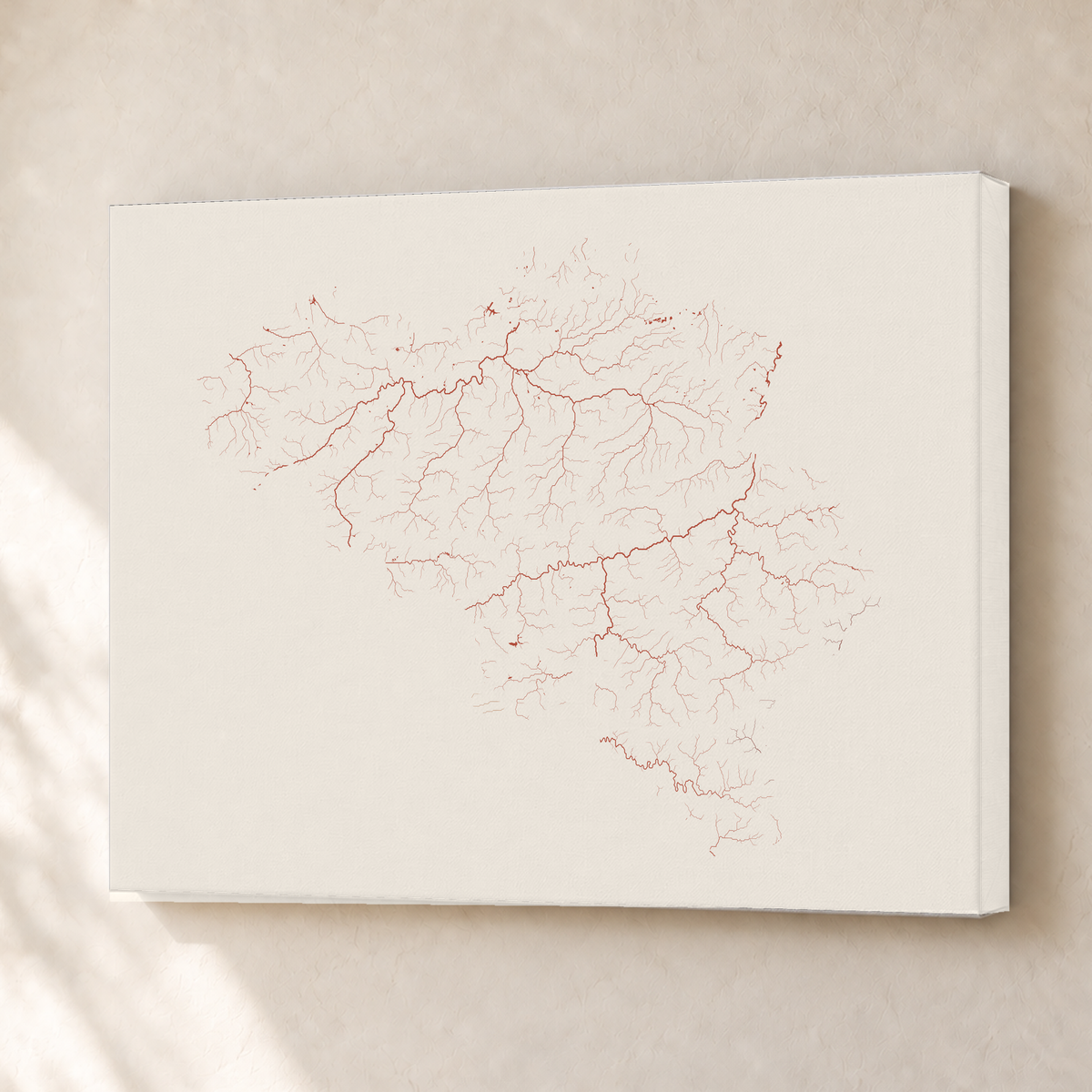 Beautiful Rivers — Bélgica — Terracota e areia, Canvas · 30 × 40 cm, Sem margem