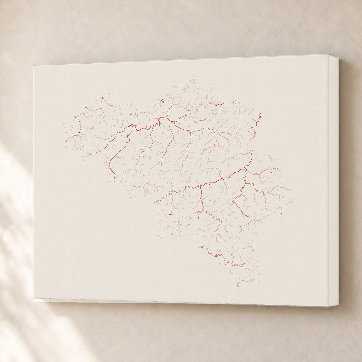 Beautiful Rivers — Bélgica — Terracota e areia, Canvas · 45 × 60 cm, Sem margem