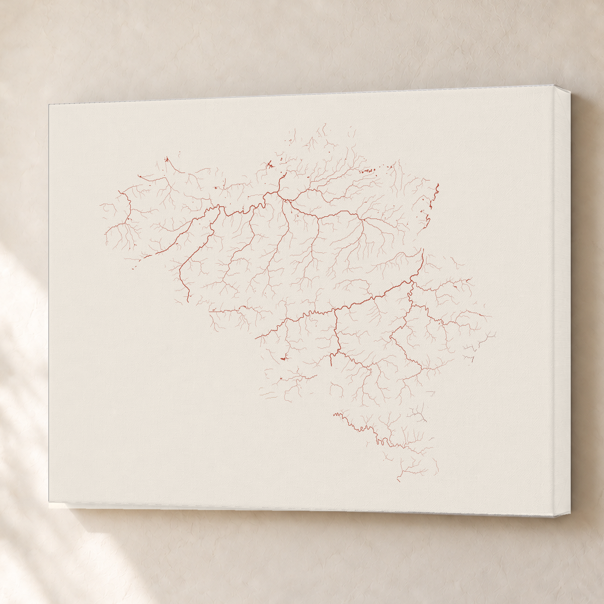 Beautiful Rivers — Bélgica — Terracota e areia, Canvas · 60 × 80 cm, Sem margem