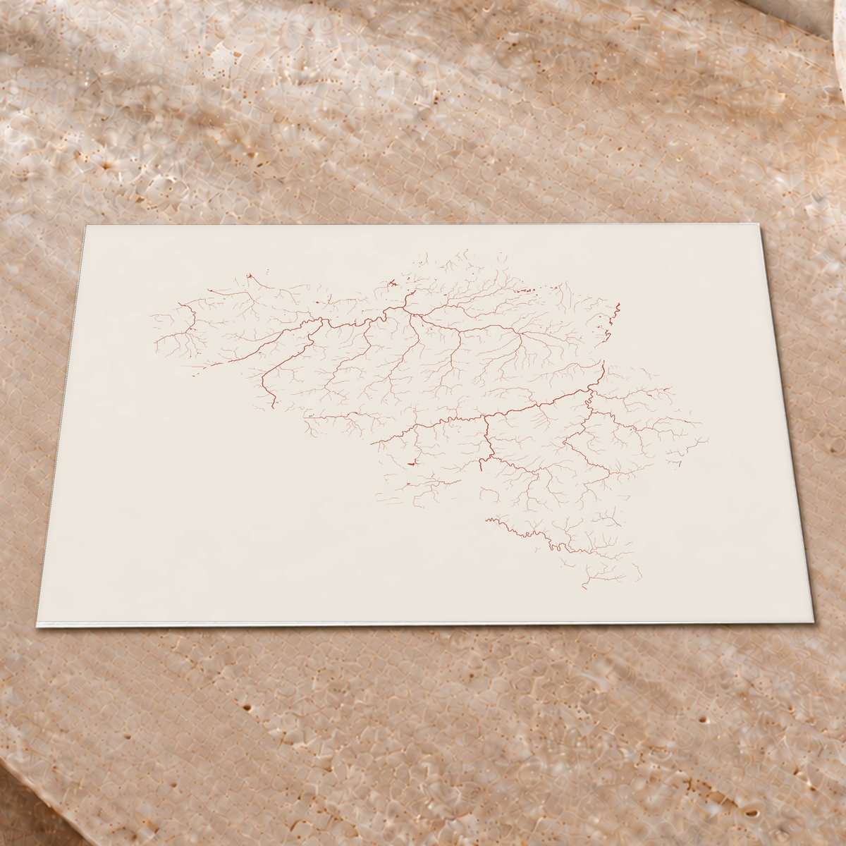 Beautiful Rivers — Bélgica — Terracota e areia, Impressão fine art · 30 × 40 cm, Sem margem