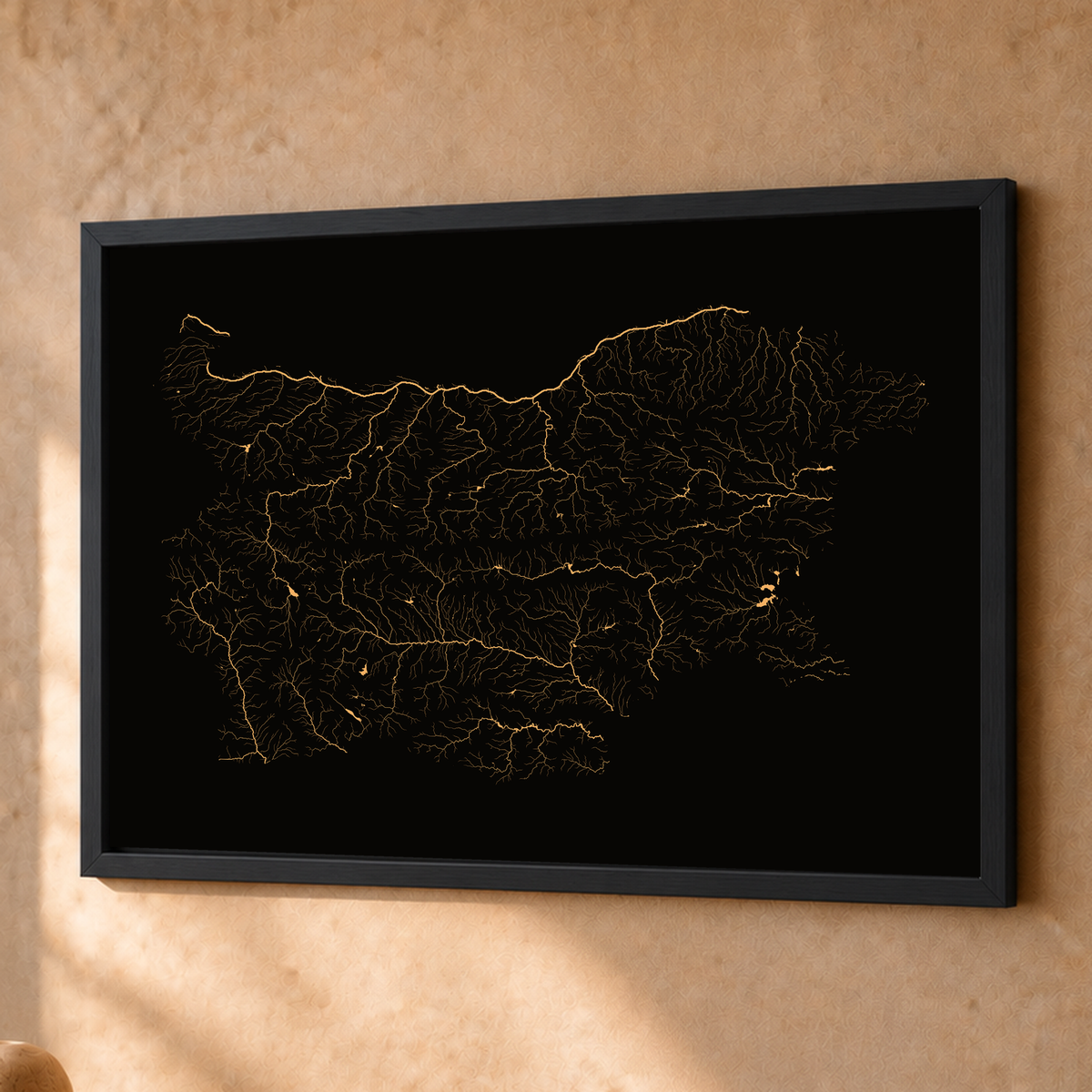 Beautiful Rivers — Bulgária — Cobre, Fine art emoldurado · 45 × 60 cm, Preto · Sem margem