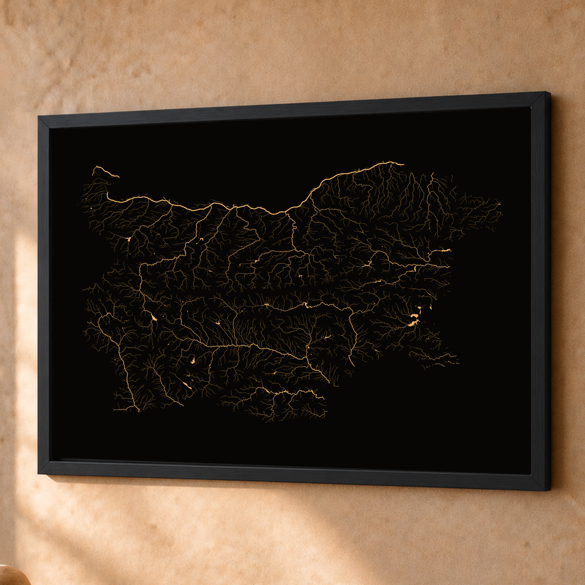 Beautiful Rivers — Bulgária — Cobre, Fine art emoldurado · 60 × 80 cm, Preto · Sem margem