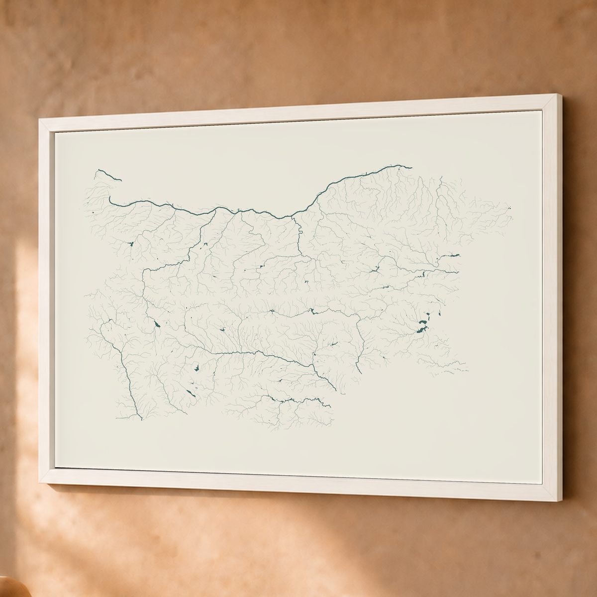 Beautiful Rivers — Bulgária — Natural e luminosa, Fine art emoldurado · 60 × 80 cm, Branco · Sem margem