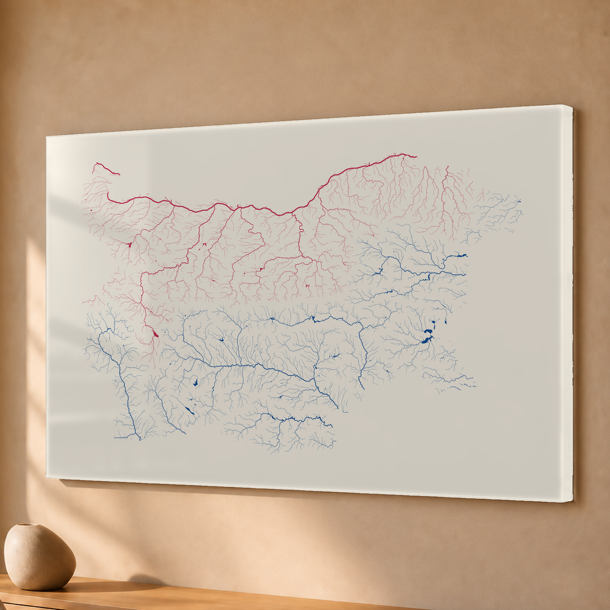 Beautiful Rivers — Bulgária — Risografia, Acrílico · 40 × 60 cm, Sem margem