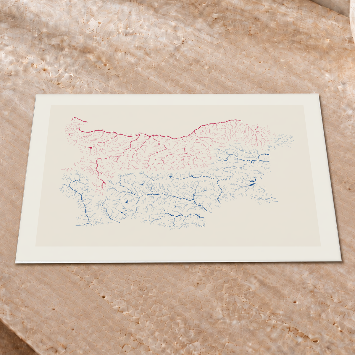 Beautiful Rivers — Bulgária — Risografia, Impressão fine art · 30 × 40 cm, Margem branca