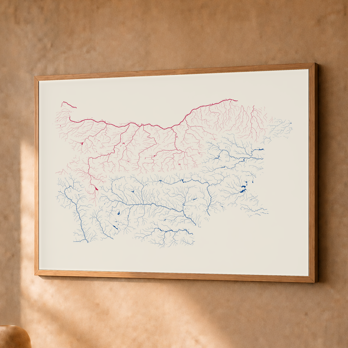 Beautiful Rivers — Bulgária — Risografia, Fine art emoldurado · 30 × 40 cm, Natural · Sem margem