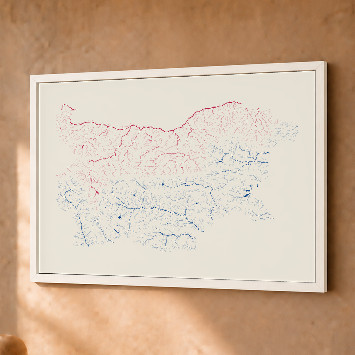 Beautiful Rivers — Bulgária — Risografia, Fine art emoldurado · 30 × 40 cm, Branco · Sem margem