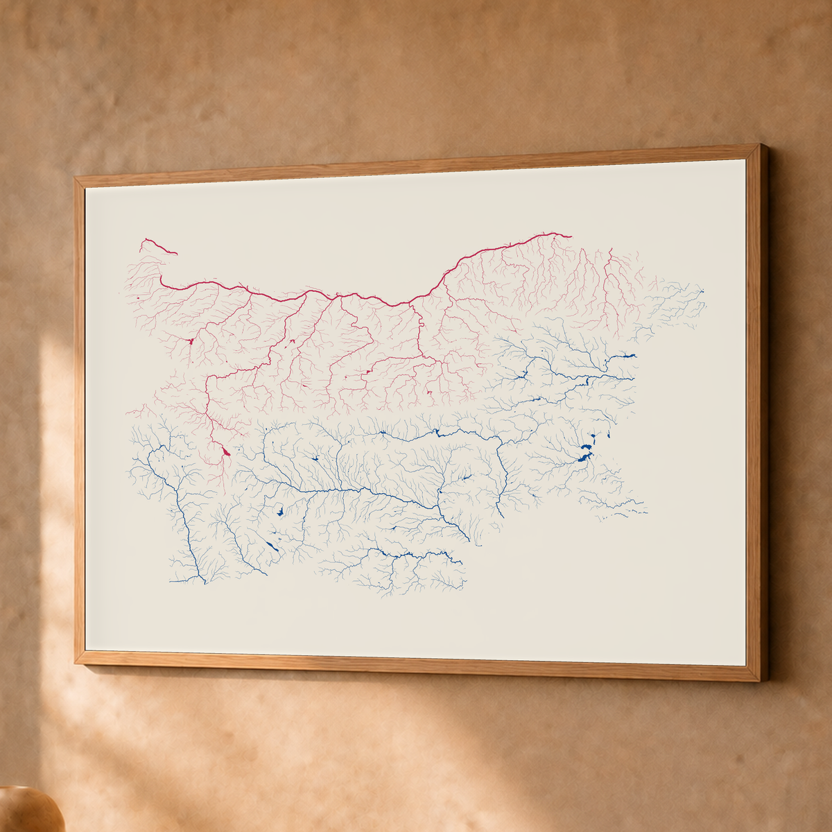 Beautiful Rivers — Bulgária — Risografia, Fine art emoldurado · 45 × 60 cm, Natural · Sem margem