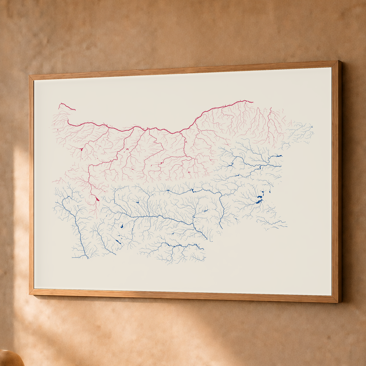 Beautiful Rivers — Bulgária — Risografia, Fine art emoldurado · 60 × 80 cm, Natural · Sem margem