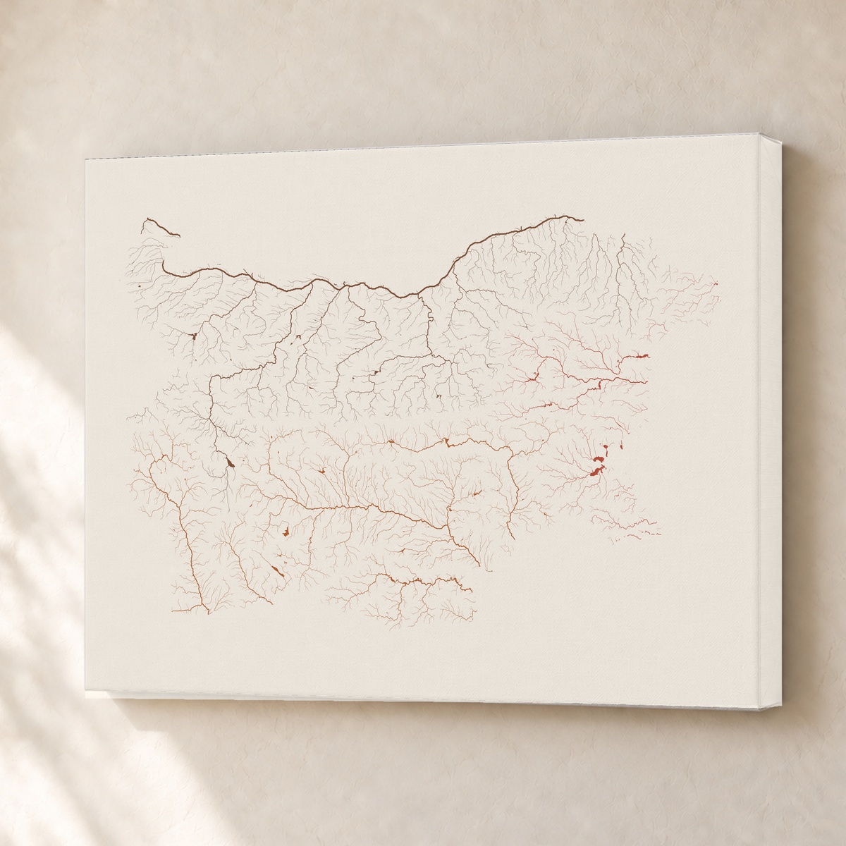 Beautiful Rivers — Bulgária — Terracota e areia, Canvas · 30 × 40 cm, Sem margem