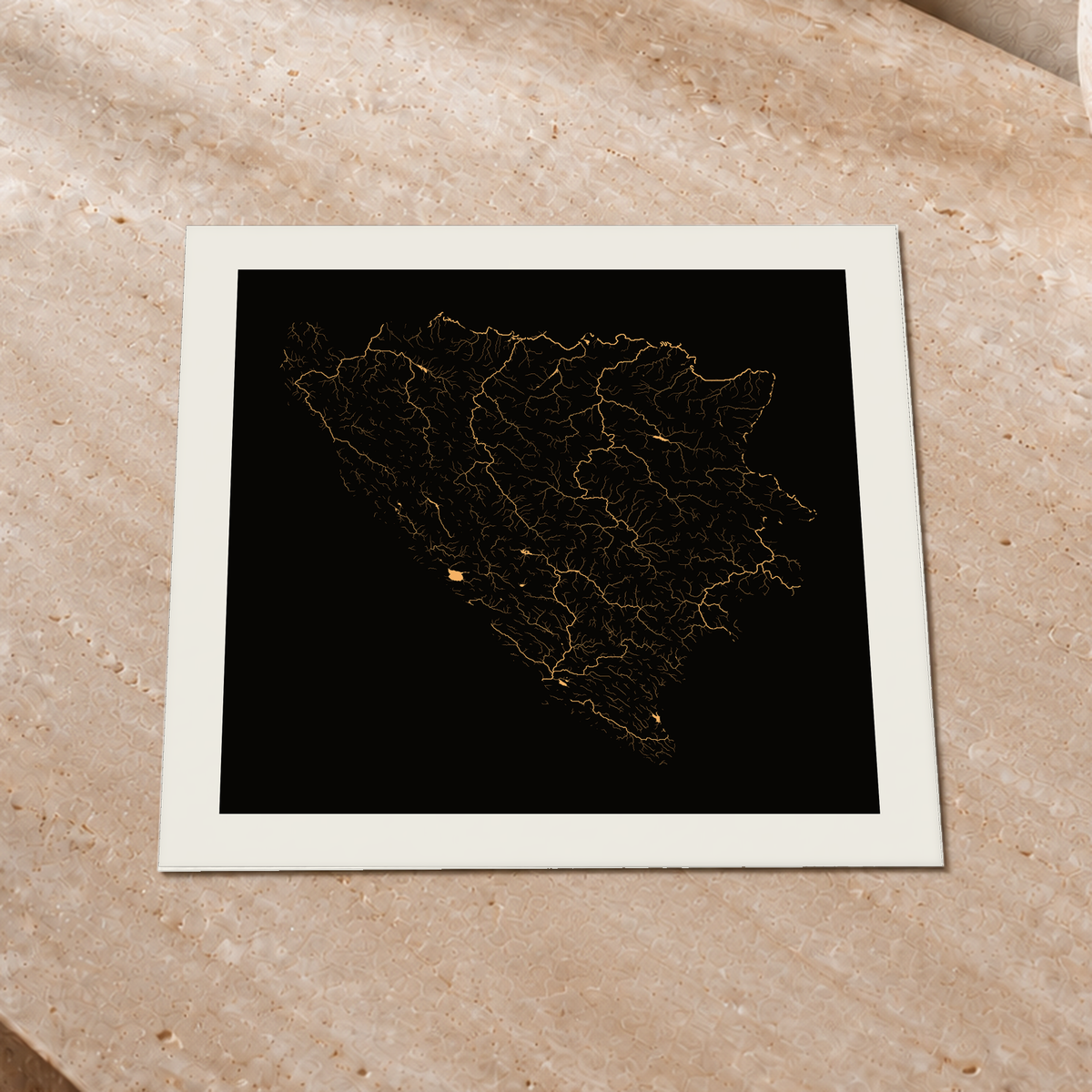 Beautiful Rivers — Bósnia e Herzegovina — Cobre, Impressão fine art · 30 × 30 cm, Margem branca