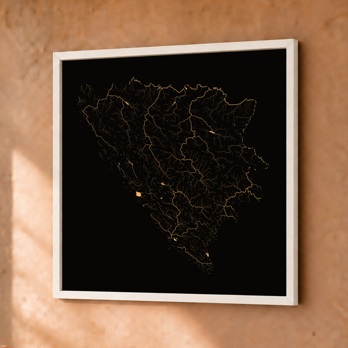 Beautiful Rivers — Bósnia e Herzegovina — Cobre, Fine art emoldurado · 30 × 30 cm, Branco · Sem margem