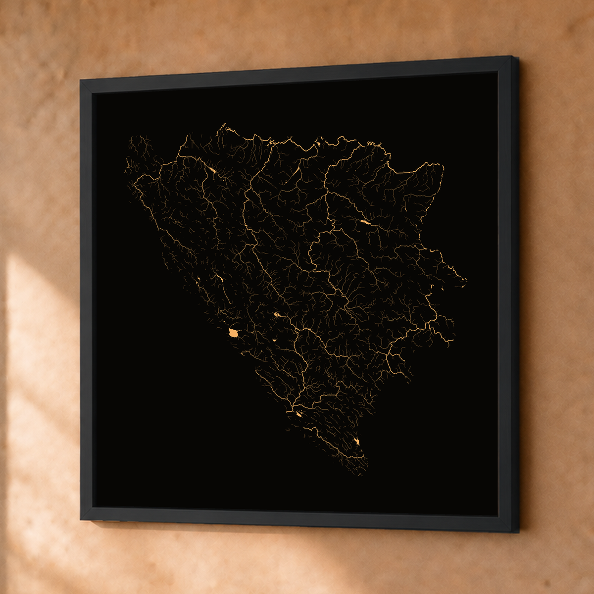 Beautiful Rivers — Bósnia e Herzegovina — Cobre, Fine art emoldurado · 76 × 76 cm, Preto · Sem margem