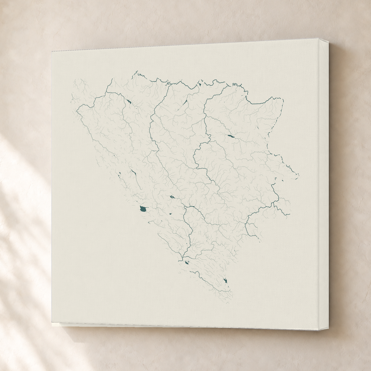 Beautiful Rivers — Bósnia e Herzegovina — Natural e luminosa, Canvas · 50 × 50 cm, Sem margem