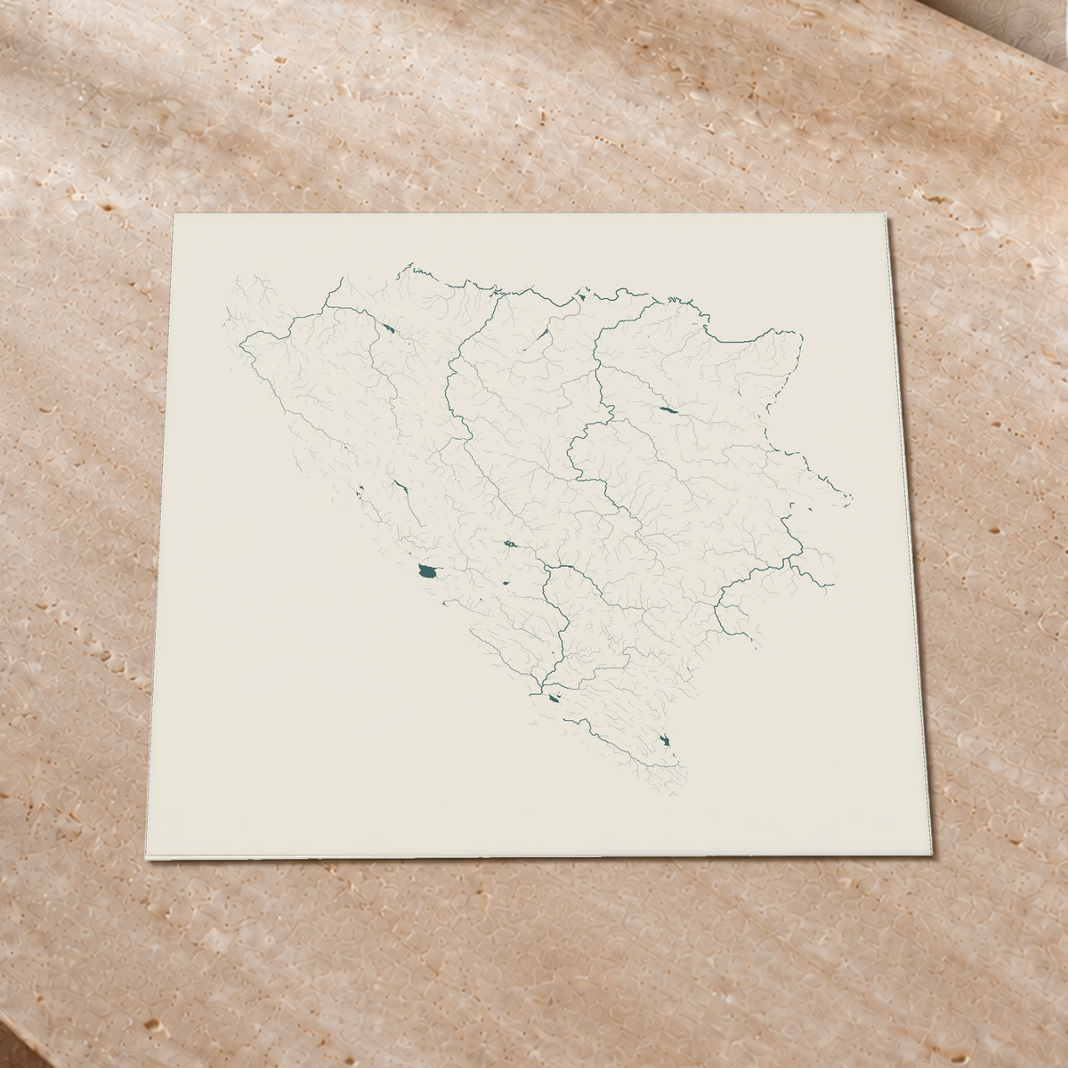 Beautiful Rivers — Bósnia e Herzegovina — Natural e luminosa, Impressão fine art · 50 × 50 cm, Sem margem