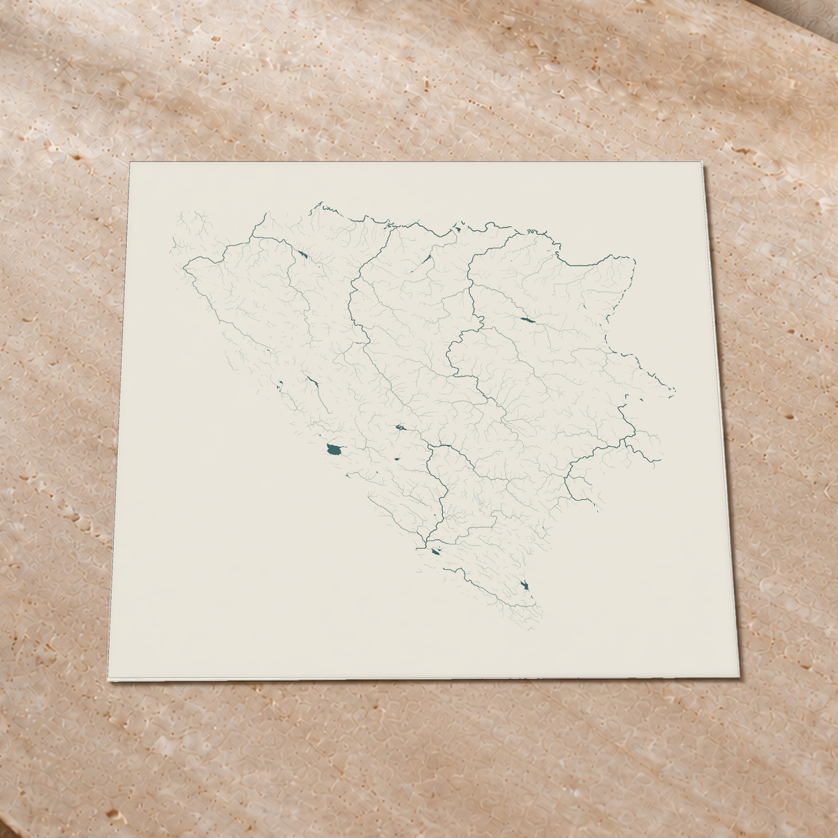 Beautiful Rivers — Bósnia e Herzegovina — Natural e luminosa, Impressão fine art · 76 × 76 cm, Sem margem