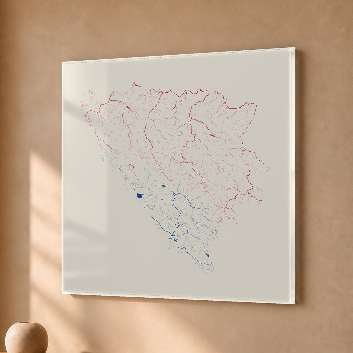 Beautiful Rivers — Bósnia e Herzegovina — Risografia, Acrílico · 30 × 30 cm, Sem margem
