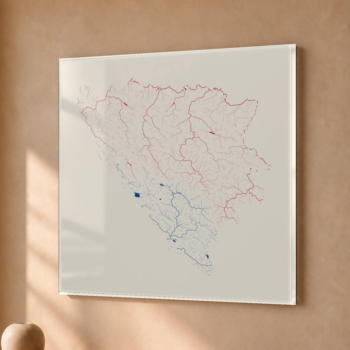 Beautiful Rivers — Bósnia e Herzegovina — Risografia, Acrílico · 50 × 50 cm, Sem margem